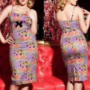 RARE Pinup Couture Lips n Roses Evangeline Dress Mary Blair Size Medium